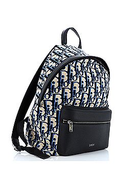 Christian Dior Front Pocket Backpack Oblique Velvet and Leather (view 2)