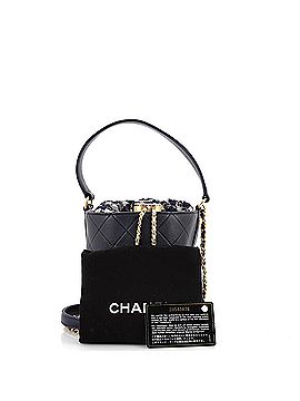 Chanel CC Drawstring Bucket Crossbody Bag Quilted Calfskin with Tweed Small (view 2)