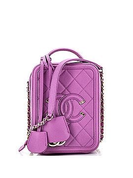 Chanel Filigree Vertical Vanity Case Quilted Caviar (view 1)