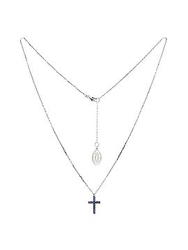 Cartier Cross Pendant Necklace 18K White Gold and Blue Sapphires (view 2)