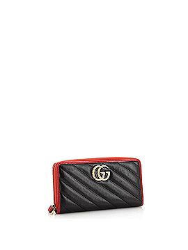 Gucci GG Marmont Zip Around Wallet Diagonal Quilted Leather (view 2)