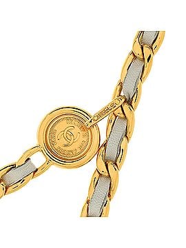 Chanel Vintage Medallion Chain Belt Metal and Leather (view 2)
