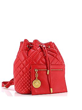 Versace Medusa Tribute Drawstring Backpack Quilted Leather Medium (view 2)