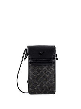 Céline Phone Pouch Crossbody Triomphe Coated Canvas and Leather (view 1)