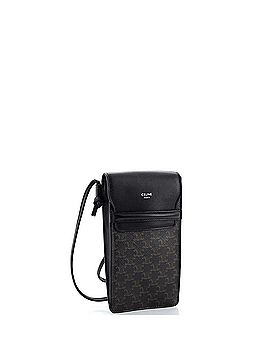 Céline Phone Pouch Crossbody Triomphe Coated Canvas and Leather (view 2)