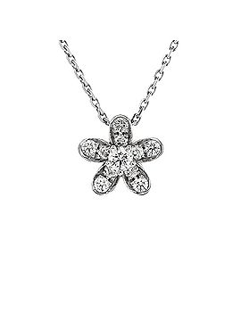 Van Cleef & Arpels Socrate Flower Pendant Necklace 18K White Gold and Diamonds (view 1)