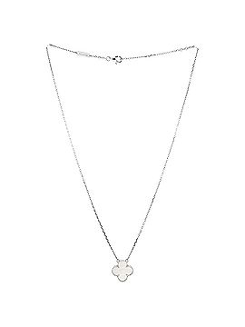 Van Cleef & Arpels Vintage Alhambra Pendant Necklace 18K White Gold and Mother of Pearl (view 2)