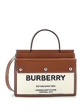 Burberry Title Pocket Bag Horseferry Print Canvas with Leather Small (view 1)