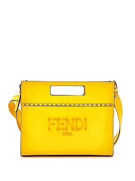 Fendi Logo Cut-Out Handle Shopper Tote Embossed Leather Mini (view 1)