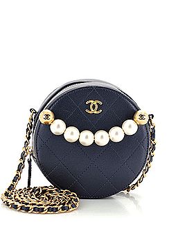 Chanel Chic Pearls Round Clutch with Chain Quilted Lambskin (view 1)