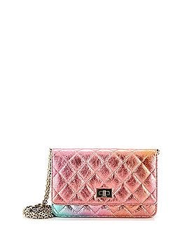 Chanel Rainbow Reissue 2.55 Wallet on Chain Quilted Multicolor Metallic Goatskin (view 1)