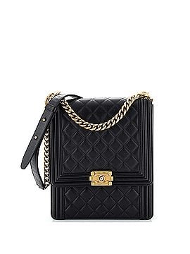 Chanel North South Boy Flap Bag Quilted Calfskin Large (view 1)