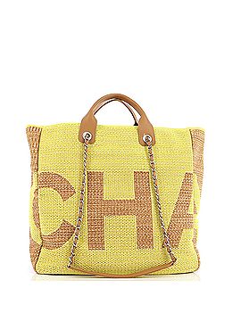 Chanel Deauville Logo Shopping Tote Printed Mixed Fibers Large (view 2)