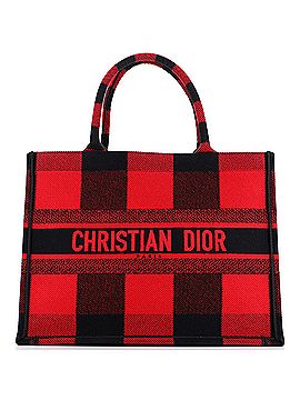 Christian Dior Book Tote Tartan Check Canvas Medium (view 1)