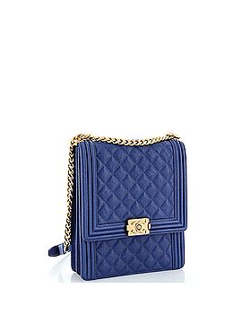 Chanel North South Boy Flap Bag Quilted Caviar Large (view 2)