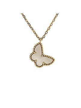Van Cleef & Arpels Sweet Alhambra Butterfly Pendant Necklace 18K Yellow Gold and Mother of Pearl (view 1)