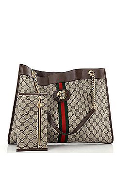 Gucci Rajah Chain Tote GG Coated Canvas Large (view 2)