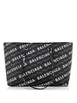 Balenciaga Signature East-West Shopper Tote Allover Logo BB Monogram Coated Canvas Medium (view 1)