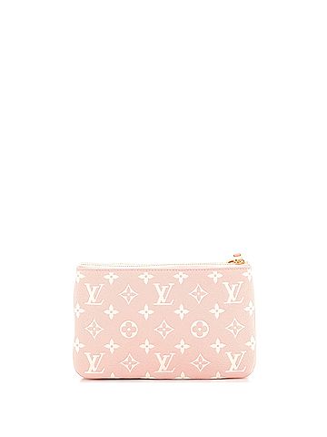 Louis Vuitton 100 Leather Pink Double Zip Pochette Monogram