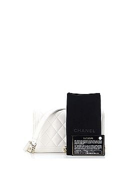 Chanel Boy Phone Holder Zip Around Wallet on Chain Quilted Caviar (view 2)