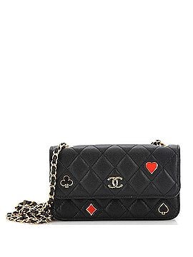 Chanel Coco Casino Flap Phone Holder with Chain Quilted Caviar (view 1)