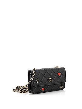 Chanel Coco Casino Flap Phone Holder with Chain Quilted Caviar (view 2)