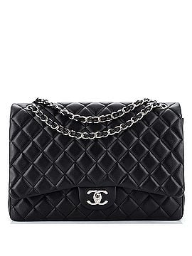 Chanel Vintage Classic Double Flap Bag Quilted Caviar Maxi (view 1)