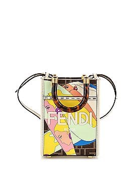 Fendi Sunshine Shopper Tote Printed Zucca Coated Canvas Mini (view 1)