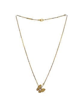 Van Cleef & Arpels Two Butterfly Pendant Necklace 18K Yellow Gold with Yellow Sapphires and Diamonds (view 2)