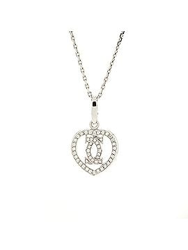 Cartier 2C Heart Necklace 18K White Gold with Diamonds (view 1)