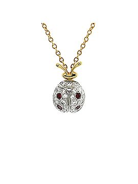 Tiffany & Co. Schlumberger Ladybug Necklace 18K Yellow Gold with Diamonds and Garnets (view 1)