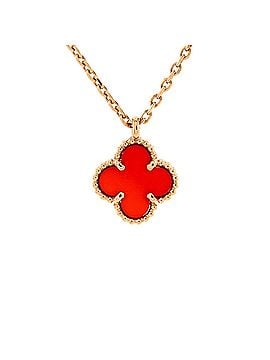 Van Cleef & Arpels Sweet Alhambra Pendant Necklace 18K Rose Gold and Carnelian (view 1)