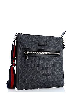 Gucci Web Strap Front Zip Messenger Bag GG Coated Canvas Medium (view 2)