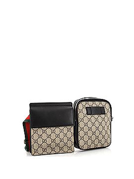 Gucci Double Web Belt Bag GG Coated Canvas with Leather (view 2)