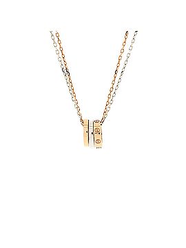 Cartier Love 3 Ring Pendant Necklace 18K Rose Gold and 18K White Gold with 6 Diamonds (view 1)
