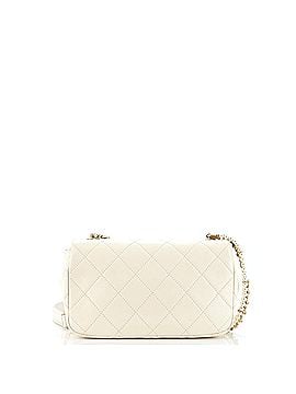 Chanel Crystal Pearls Chain Flap Bag Quilted Calfskin Small (view 2)