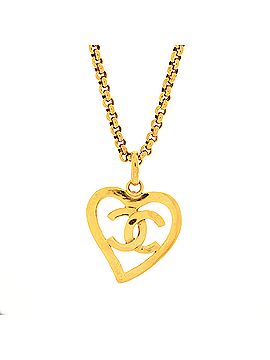 Chanel Vintage CC Heart Pendant Long Necklace Metal (view 1)