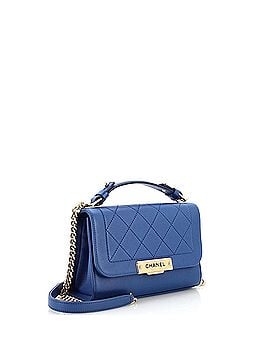 Chanel Label Click Flap Bag Quilted Calfskin Small (view 2)