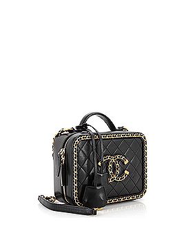Chanel Filigree Vanity Case Quilted Goatskin with Chain Detail Medium (view 2)