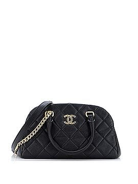 Chanel CC Chain Compartment Top Handle Bowling Bag Quilted Caviar Small (view 1)