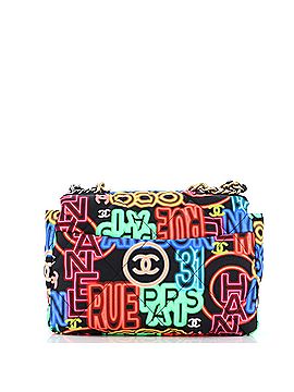 Chanel 19 Flap Bag Quilted Graffiti Print Fabric Large (view 2)