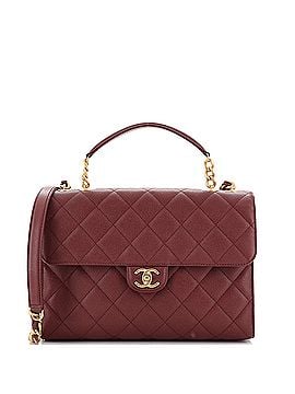 Chanel CC Flap Top Handle Satchel Quilted Caviar Medium (view 1)