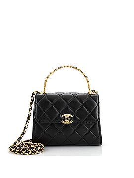 Chanel Coco Enamel Top Handle Flap Bag Quilted Lambskin Small (view 1)