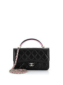 Chanel Classic Top Handle Flap Phone Holder with Chain Quilted Lambskin (view 1)