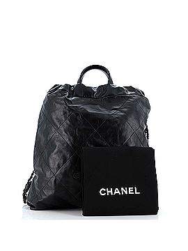 Chanel So Black 22 Chain Backpack Quilted Calfskin Large (view 2)