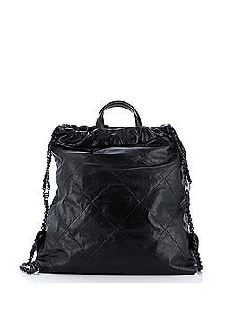 Chanel So Black 22 Chain Backpack Quilted Calfskin Large (view 2)