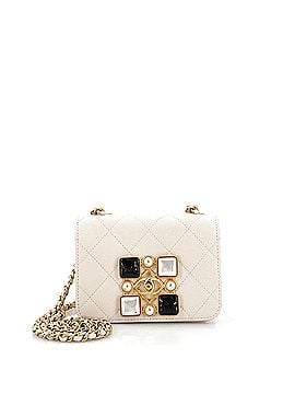 Chanel Resin and Pearl CC Full Flap Bag Quilted Calfskin Mini (view 1)