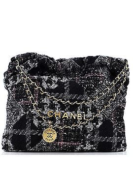 Chanel 22 Chain Hobo Quilted Wool Tweed Medium (view 1)