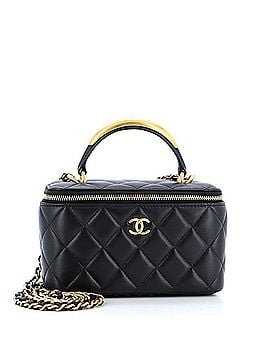 Chanel CC Top Handle Vanity Case with Chain Quilted Lambskin with Metal Small (view 1)