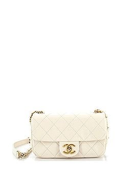 Chanel Crystal Pearls Chain Flap Bag Quilted Calfskin Small (view 1)